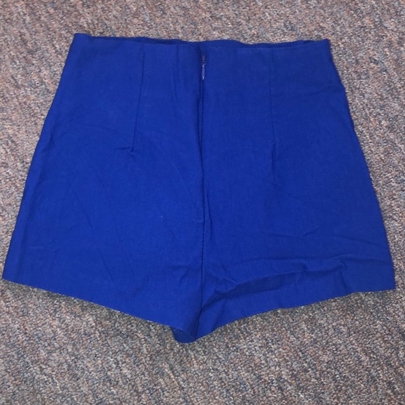 Mid Rise Blue Shorts - Picture 2 of 2